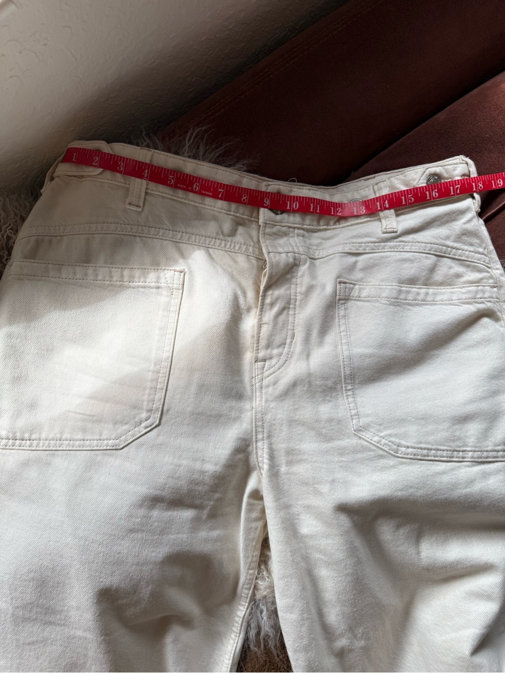 We The Free Free People Cream Boyfriend High-Waisted Wide-Leg Jeans - Picture 8 of 10